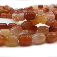 Natural Red Agate Beads, Drum, polished, DIY 