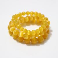 Cats Eye Bracelets, Round, polished, durable & for woman, yellow 