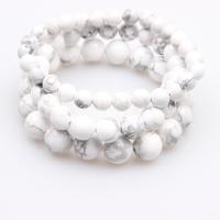 Howlite Bracelet, Round, polished, durable & for woman, white 
