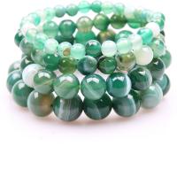 Agate Bracelets en vert, agate verte, Rond, poli, durable & normes différentes pour le choix & pour femme, vert, Vendu par brin