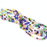 Katzenauge Perlen, rund, poliert, DIY & verschiedene Größen vorhanden, farbenfroh, verkauft von Strang