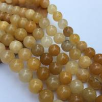 perles en Jade jaune, jaune de jade, Rond, poli, DIY & normes différentes pour le choix, plus de couleurs à choisir, Vendu par brin