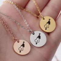 Stainless Steel Jewelry Necklace, Round, plated, fashion jewelry 