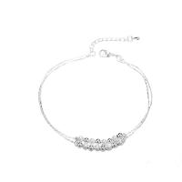 Zinc Alloy Anklet, with 1.96 inch extender chain, silver color plated, for woman Approx 7.87 Inch 