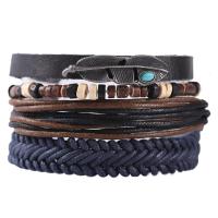 PU Leather Cord Bracelets, plated, fashion jewelry & multilayer & Unisex, 45mm 
