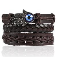 PU Leather Cord Bracelets, with Zinc Alloy, plated, fashion jewelry & multilayer & Unisex, 6cm,17-18CM,8-9CM 