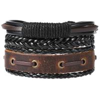 PU Leather Cord Bracelets, with Zinc Alloy, plated, fashion jewelry & multilayer & Unisex, 6CM,17-18CM,8-9CM 