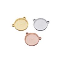 Stainless Steel Pendant Setting, Round, plated, DIY 15mm 
