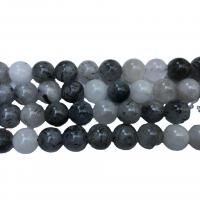 Rutilquarz Perlen, Schwarzer Rutilquarz, rund, poliert, DIY & verschiedene Größen vorhanden, verkauft von Strang
