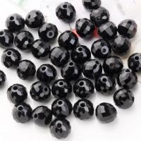 Perles de cristal larme, Rond, Placage, DIY & normes différentes pour le choix & facettes, noir, Vendu par brin