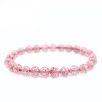 Quartz Bracelets, Strawberry Quartz, fashion jewelry & DIY pink, 155mm Approx 6.2 Inch 