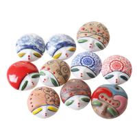 Porcelain Pendants, handmade, mixed colors, 35mm 