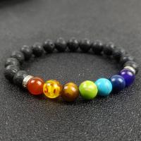 Gemstone Bracelets, Natural Stone, fashion jewelry & DIY, multi-colored Approx 7.3 Inch 