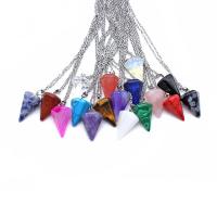 Gemstone Necklaces, Stainless Steel, with Gemstone 450mm 
