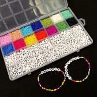 Set de perles Bracelet bricolage, plastique, Placage, couleurs mélangées, 7mm, Vendu par boîte