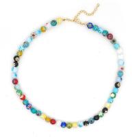 Collar de la joyería de cristal de Murano, Rombo, color mixto, 510mm, Vendido por Sarta
