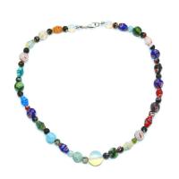 Murano Schmuck Halskette, Lampwork, gemischte Farben, 430mm, verkauft von Strang