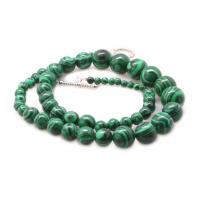 Malachite Beads Necklace, green, 12mm 
