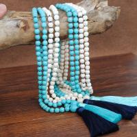 Collier de chaîne de chandail de mode, turquoise, avec corde de coton, pour femme, plus de couleurs à choisir, 6mm,115mm Environ 29.52 pouce, Vendu par brin
