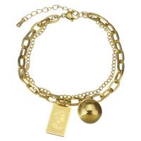 Stainless Steel Charm Bracelet, fashion jewelry & for woman, gold  4.5mm .5 Inch, 1.5 Inch 