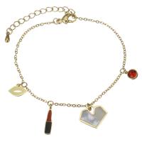 Stainless Steel Charm Bracelet, fashion jewelry & for woman, gold  1.5mm .5 , 1.5 