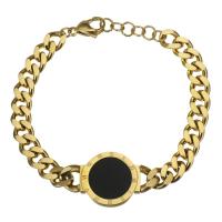 Stainless Steel Chain Bracelets, fashion jewelry & for woman, gold 7mm .5 , 0.5 