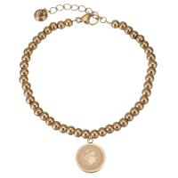 Bracelet en acier inoxydable, bijoux de mode & pour femme, couleur or rose 4mm pouce, 1 pouce, Vendu par brin