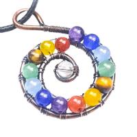 Mixed Gemstone Pendants, Natural Stone, fashion jewelry, multi-colored, 25*38mm 