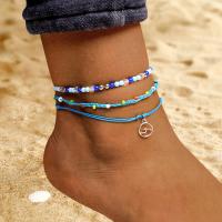 Fashion Jewelry Anklet, Wax Cord, with Seedbead, for woman 