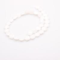 Perles de calcédoine blanche, blanc calcédoine, fleur, poli, DIY, rose, 12mm Vendu par brin