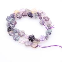 Fluorite Beads, Purple Fluorite, Flower, polished, DIY, purple, 12mm 