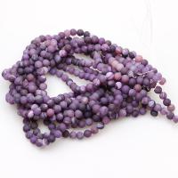 Laugh Rift Achat Perle, rund, DIY & verschiedene Größen vorhanden & satiniert, violett, verkauft von Strang