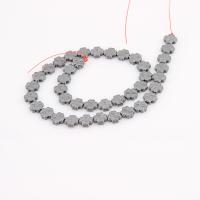 Non Magnetic Hematite Beads, Flower, plated, DIY, black, 10mm 