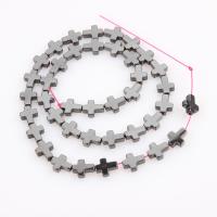 Non Magnetic Hematite Beads, Cross, plated, DIY black 
