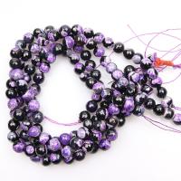 Natürliche Feuerachat Perlen, rund, poliert, DIY & verschiedene Größen vorhanden & facettierte, violett, verkauft von Strang