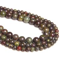 Drachenblut-Jaspis Perlen, Dragon+Blut+Stein, rund, poliert, verschiedene Größen vorhanden, verkauft von Strang