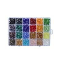 Round Crystal Beads, DIY & faceted, multi-colored, 19.5*13*2.3cm,6mm 