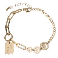 Bracelet en acier inoxydable, bijoux de mode & pour femme, couleur or rose 10mm,3mm .5 pouce, 1.5 pouce, Vendu par brin