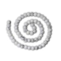 Howlite Beads, Round, polished, DIY white 