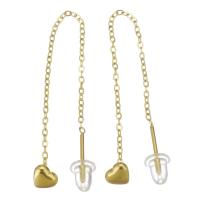 Edelstahl Tropfen Ohrring, Modeschmuck & für Frau, Goldfarbe, 75mm,5x4.5mm, verkauft von Paar