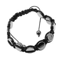 Magnetic Hematite Bracelets, Round, polished, fashion jewelry Approx 23 cm 