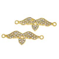 Zinc Alloy Charm Connector, gold color plated, micro pave cubic zirconia, nickel, lead & cadmium free Approx 