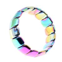 Bracelets titane magnétique, hématite magnétique, cadre, poli Environ 23 cm, Vendu par brin