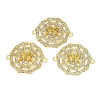 Zinc Alloy Charm Connector, Spider Web, gold color plated, micro pave cubic zirconia, nickel, lead & cadmium free Approx 