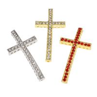 Zinc Alloy Charm Connector, Cross, plated, micro pave cubic zirconia nickel, lead & cadmium free Approx 