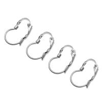 Stainless Steel Lever Back Earring Component, silver color plated Approx 