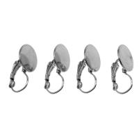 Stainless Steel Lever Back Earring Component, silver color plated Approx 