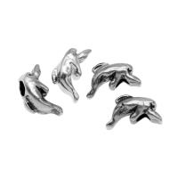 Abalorios de acero inoxidable, chapado en color de plata, 10x8x7mm, aproximado 300PCs/Bolsa, Vendido por Bolsa