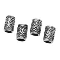 Stainless Steel Large Hole Beads, Column, silver color plated Approx 