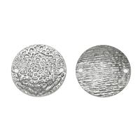Stainless Steel Charm Connector, Round, silver color plated Approx 